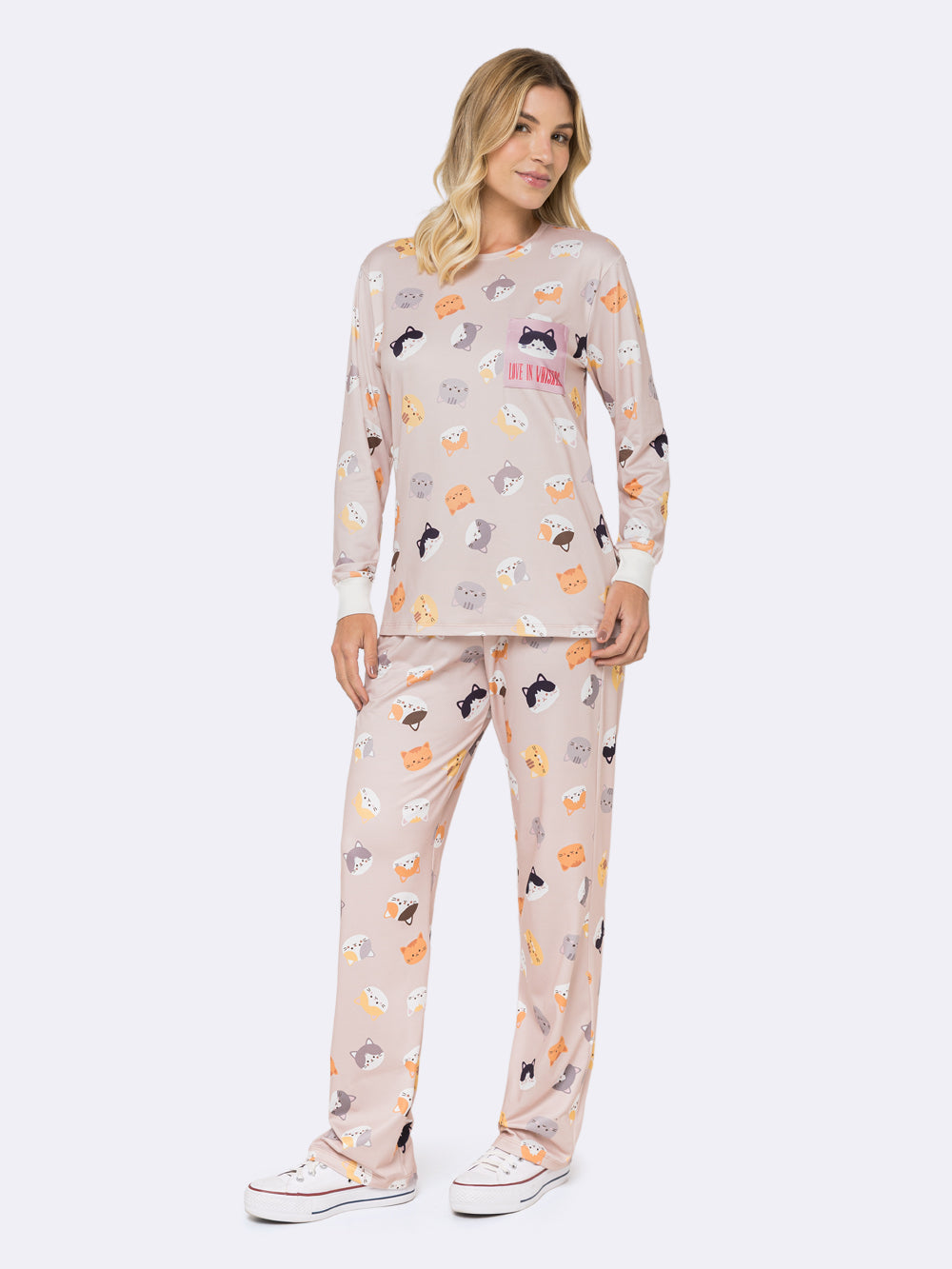 Pijama Adulto Feminino Cat Amour Perfect Touch | Lili Picolé