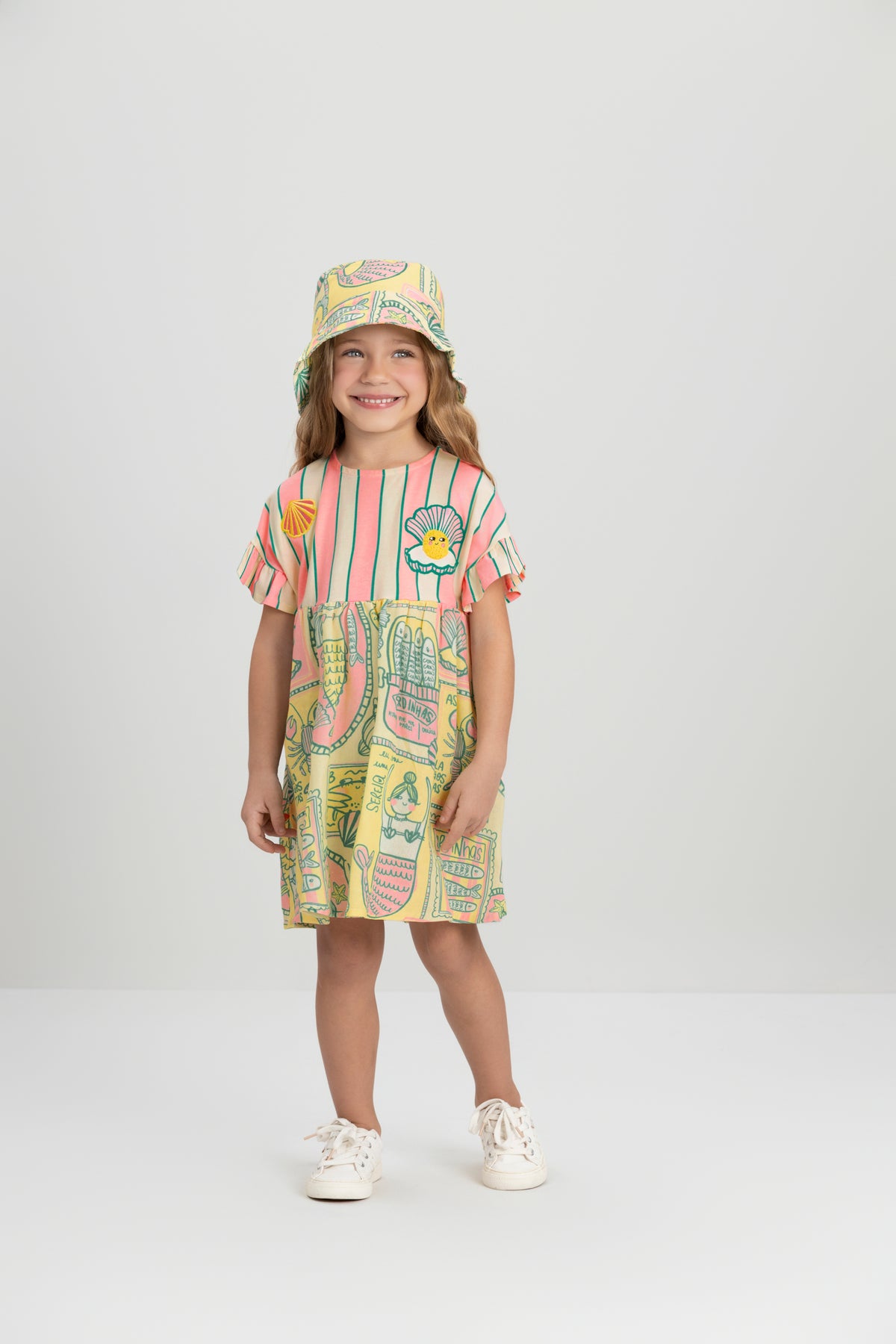Vestido Manga Curta Infantil Sereia | Lili Picolé