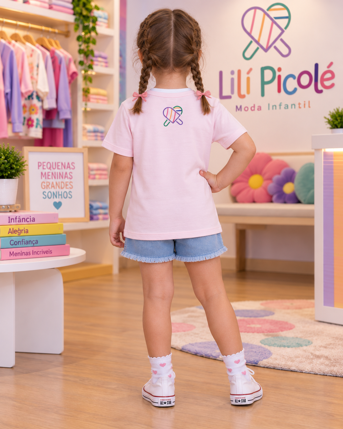 Camiseta Infantil Rosa | Lili Picolé