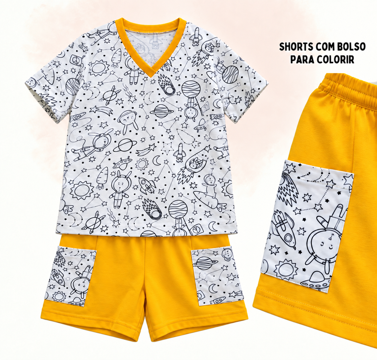 Pijama Infantil Pinta & Lava para Colorir | Lili Picolé