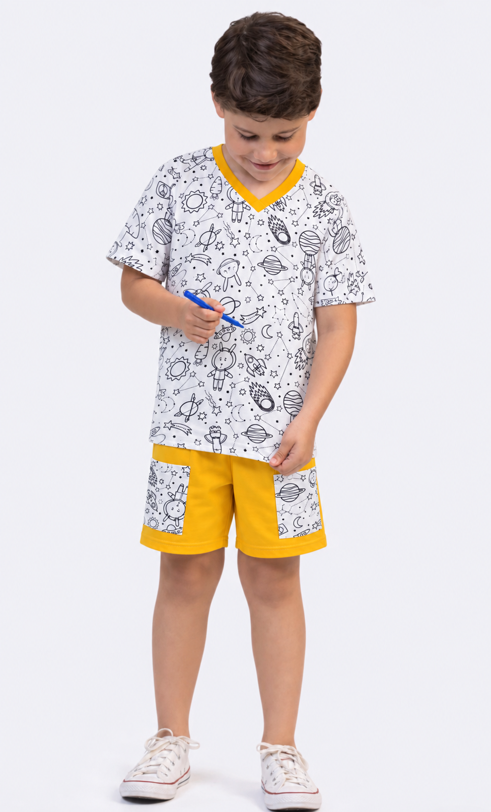 Pijama Infantil Pinta & Lava para Colorir | Lili Picolé