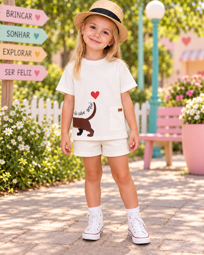 Camiseta Infantil Pet com Bolso Frontal | Lili Picolé