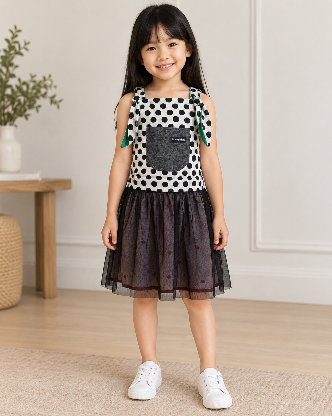 Vestido Dupla Face Tule e Morango | Lili Picolé