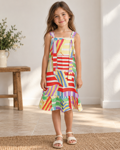 Vestido Infantil Praia Colorido | Lili Picolé