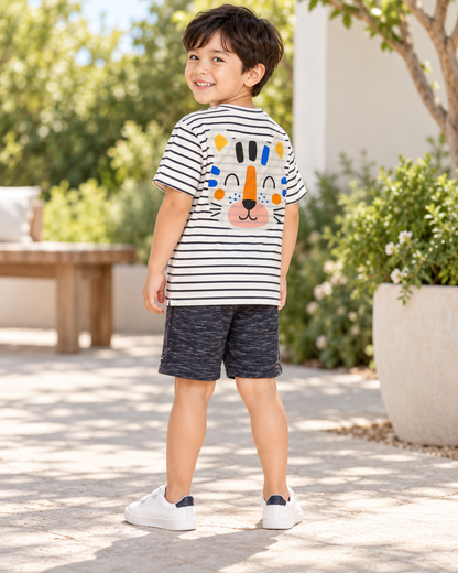 Conjunto Infantil Gatigre Branco e Preto | Lili Picolé