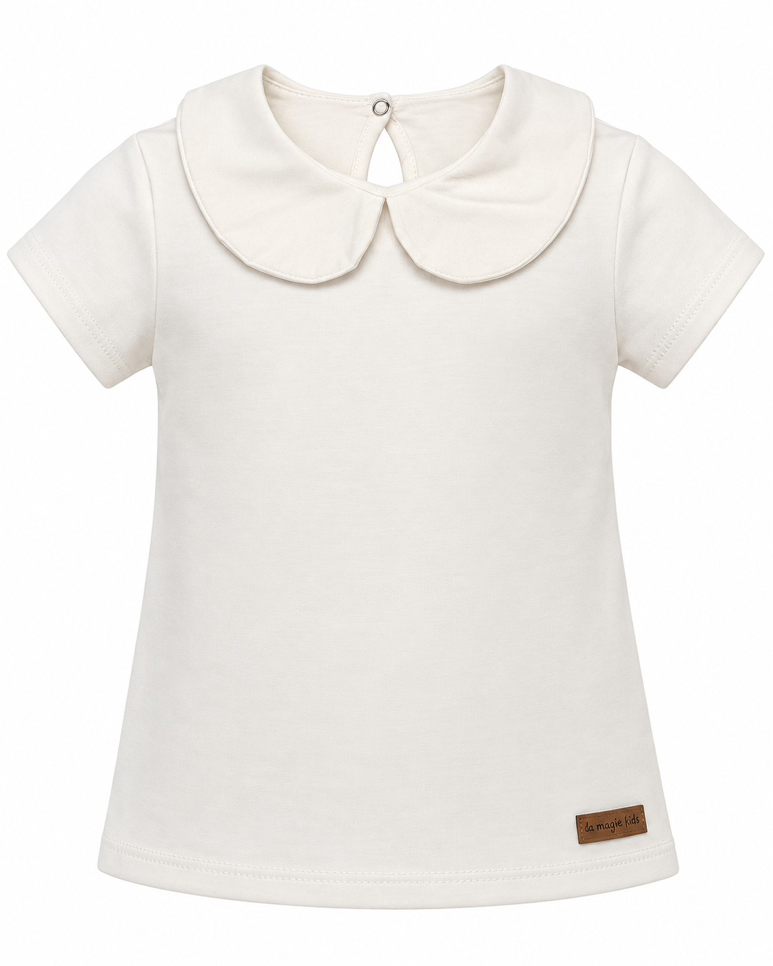 Camiseta Infantil Pima Gola de Tecido Branca