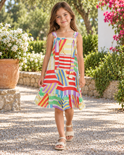 Vestido Infantil Praia Colorido | Lili Picolé