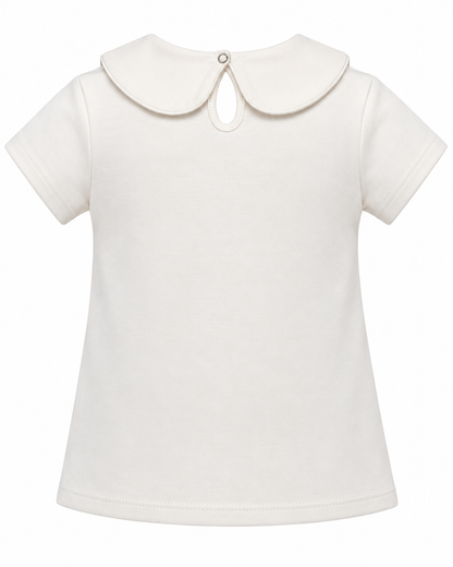Camiseta Infantil Pima Gola de Tecido Branca