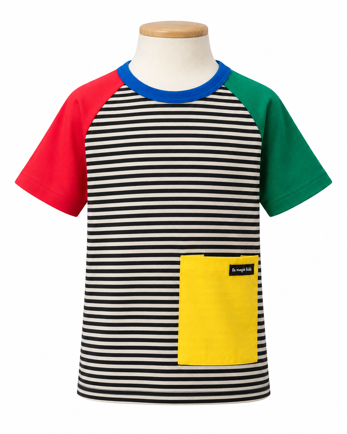 Camiseta Infantil Listrada Manga Colorida