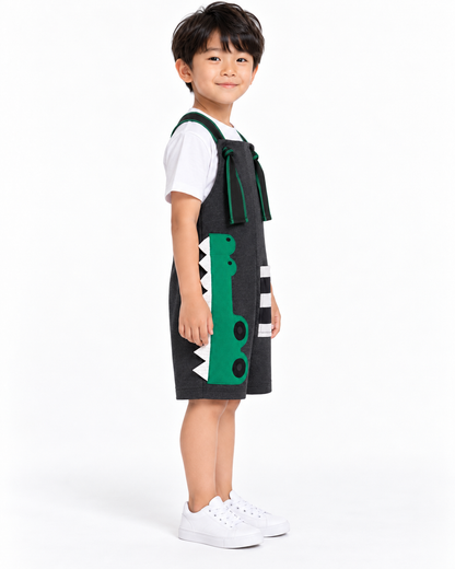 Jardineira Infantil Jacaré Verde