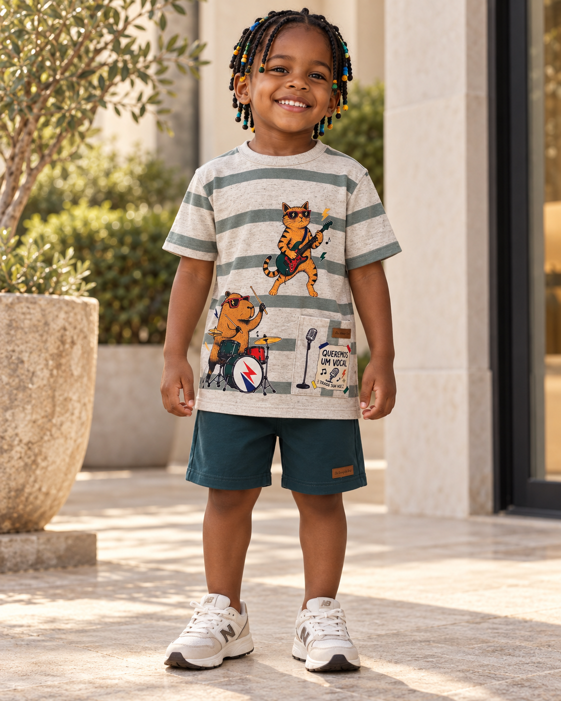 Conjunto Infantil Vocal Preto e Branco