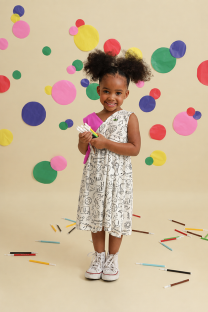 Vestido Infantil Pinta & Lava para Colorir
