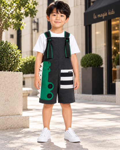 Jardineira Infantil Jacaré Verde