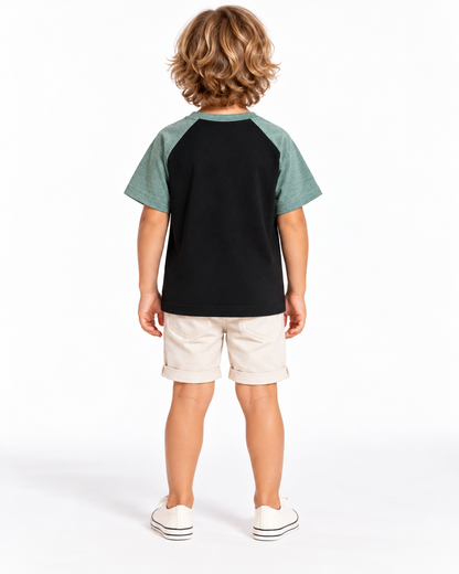 Camiseta Infantil Rock Dino Preta