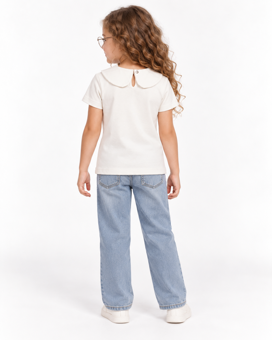 Camiseta Infantil Pima Gola de Tecido Branca