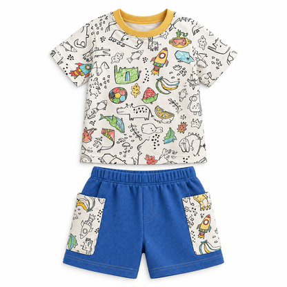 Conjunto Infantil Pinta & Lava para Colorir