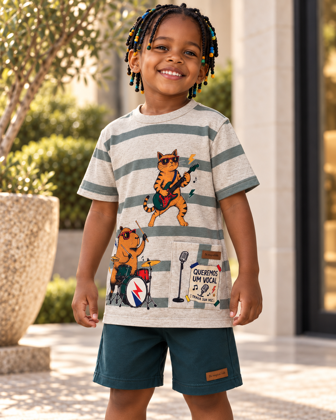 Conjunto Infantil Vocal Preto e Branco
