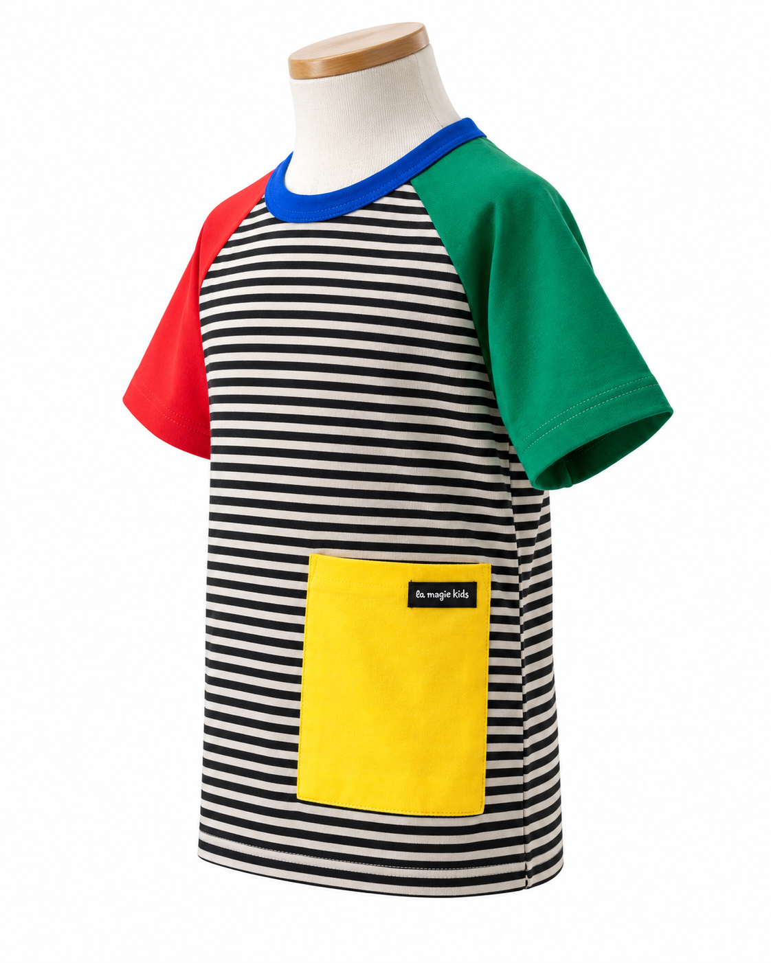 Camiseta Infantil Listrada Manga Colorida