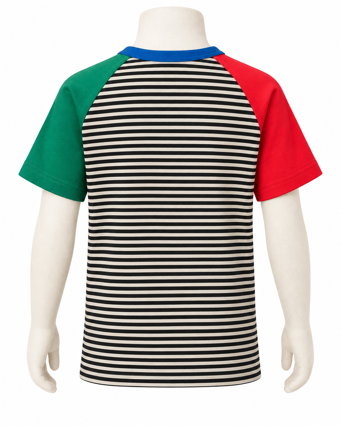 Camiseta Infantil Listrada Manga Colorida