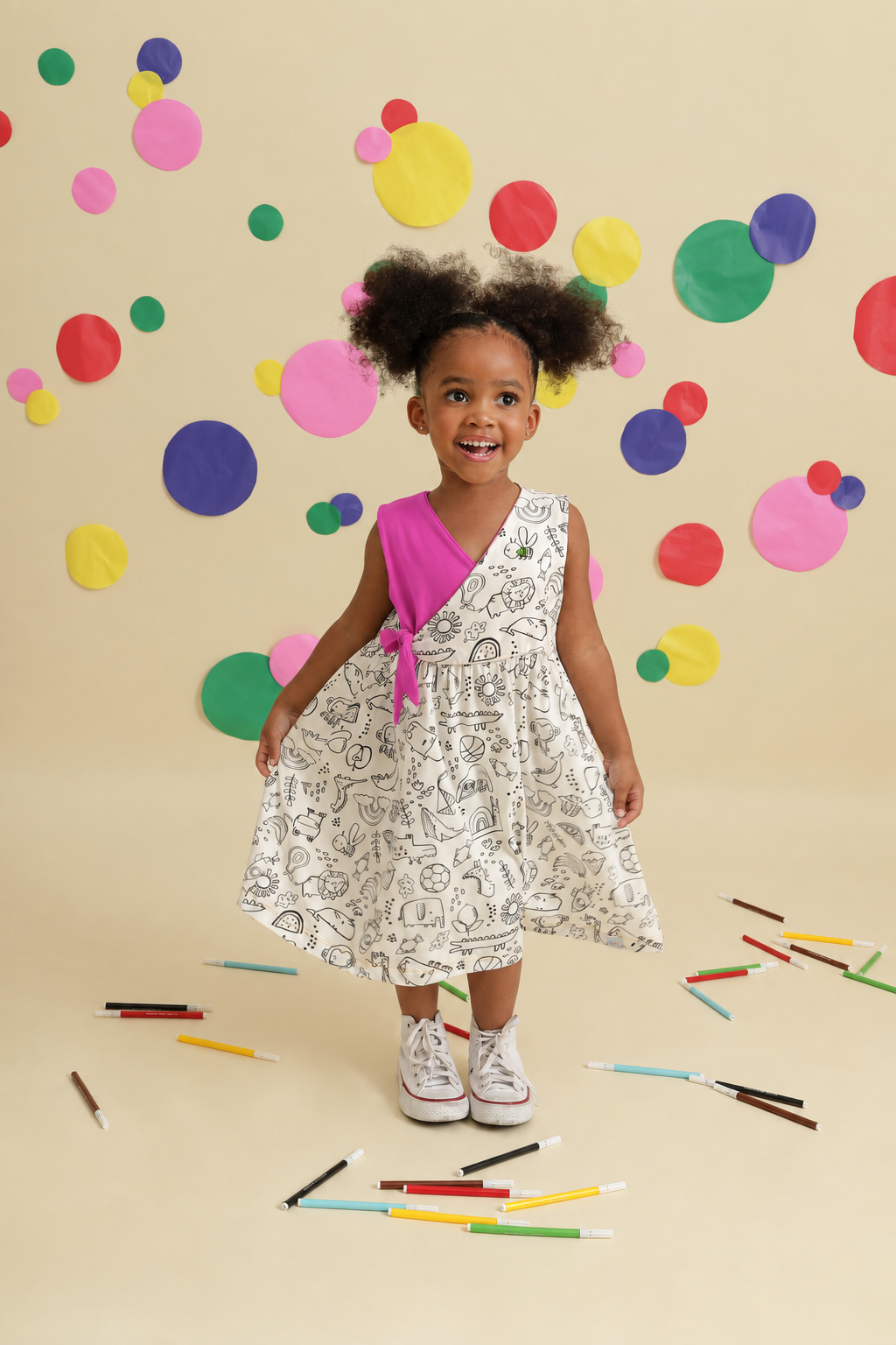 Vestido Infantil Pinta & Lava para Colorir