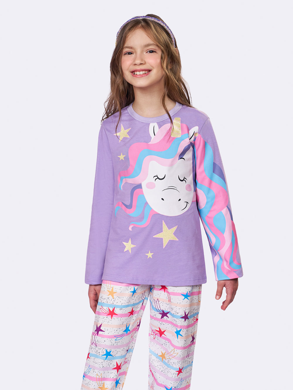 Pijama Infantil Unicórnio Estrelado | Lili Picolé