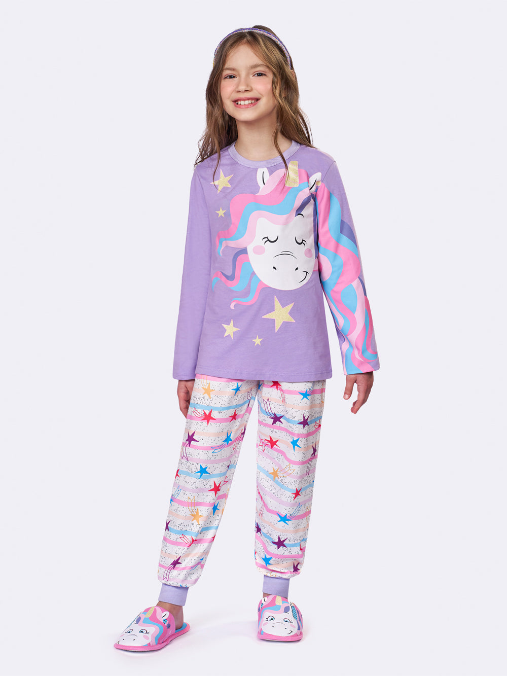 Pijama Infantil Unicórnio Estrelado | Lili Picolé