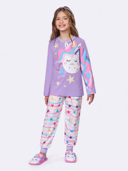 Pijama Infantil Unicórnio Estrelado | Lili Picolé
