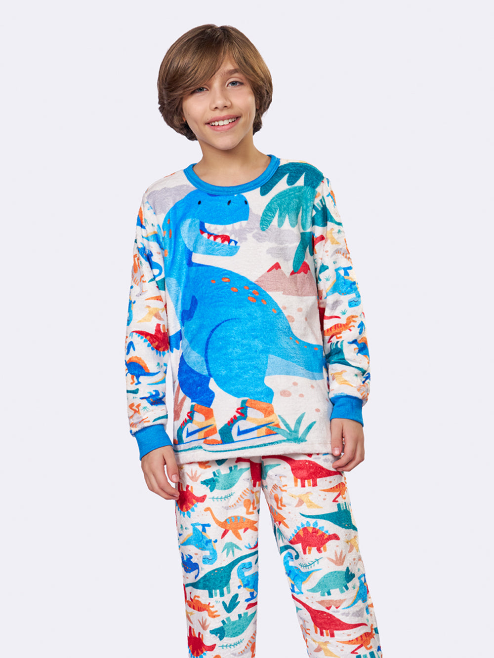 Pijama Fleece Dinossauros Coloridos | Lili Picolé