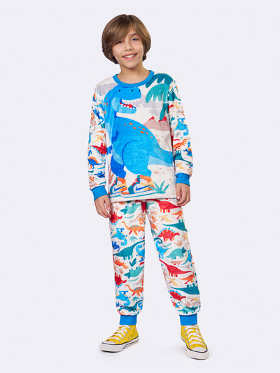 Pijama Fleece Dinossauros Coloridos | Lili Picolé