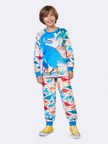 Pijama Fleece Dinossauros Coloridos | Lili Picolé