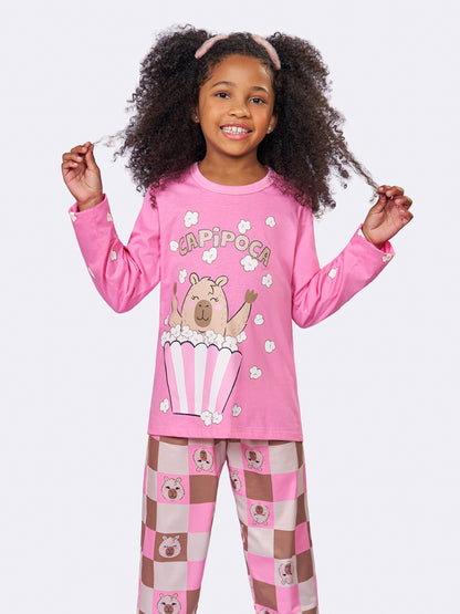 Pijama Infantil Capivara Capipoca Glitter | Lili Picolé