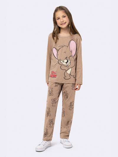 Pijama Infantil Jerry 100% Algodão Bege | Lili Picolé