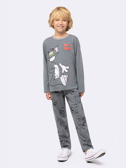 Pijama Infantil Tom e Jerry Cinza Algodão | Lili Picolé