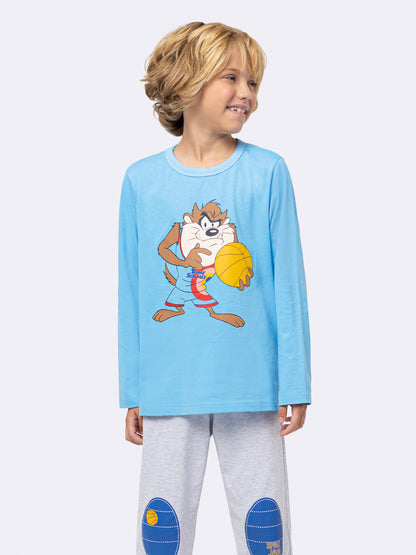 Pijama Infantil Space Jam Taz Manga Longa | Lili Picolé