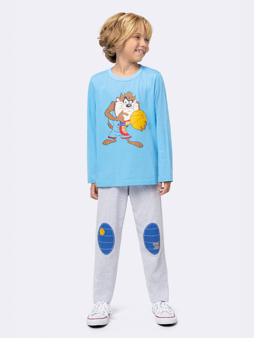 Pijama Infantil Space Jam Taz Manga Longa | Lili Picolé