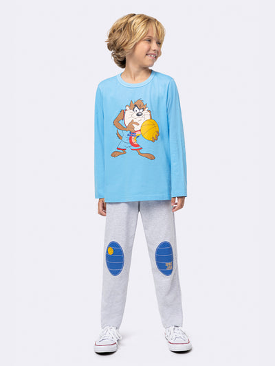 Pijama Infantil Space Jam Taz Manga Longa | Lili Picolé