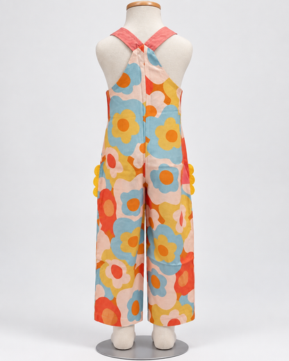 Jardineira Infantil Floral Alça Rose | Lili Picolé