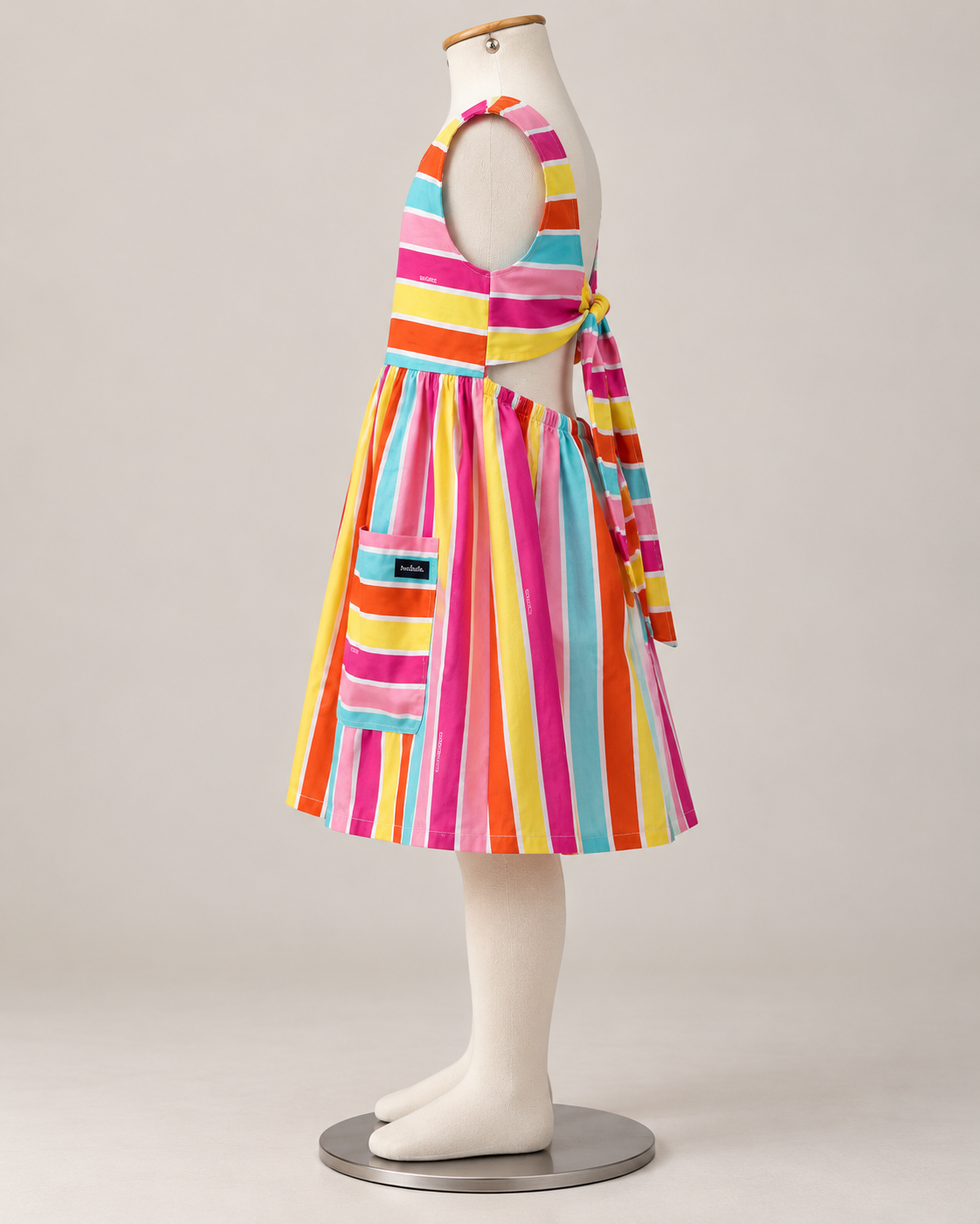 Vestido Infantil Listrado Laçarote | Lili Picolé