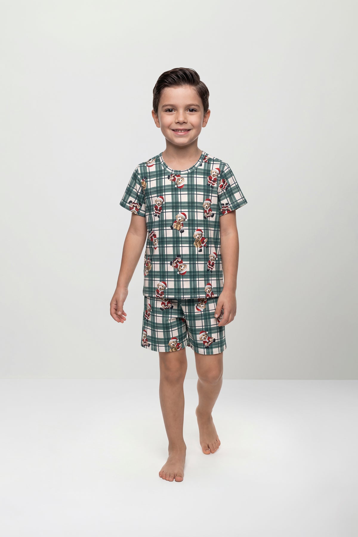 Pijama Infantil Natal Camiseta e Bermuda Menino | Lili Picolé