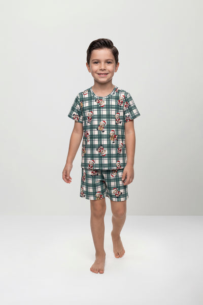 Pijama Infantil Natal Camiseta e Bermuda Menino | Lili Picolé