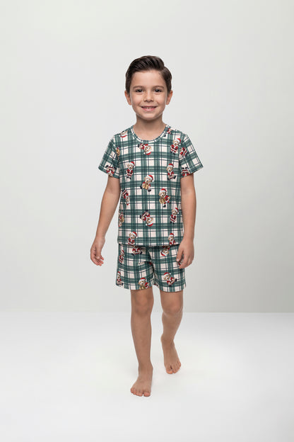 Pijama Infantil Natal Camiseta e Bermuda Menino | Lili Picolé
