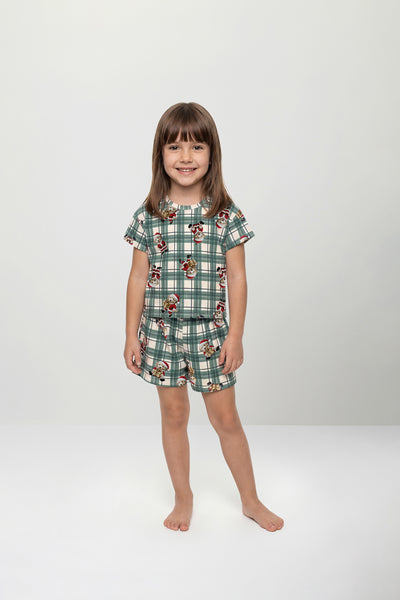 Pijama Infantil Natal Blusa e Short Menina | Lili Picolé