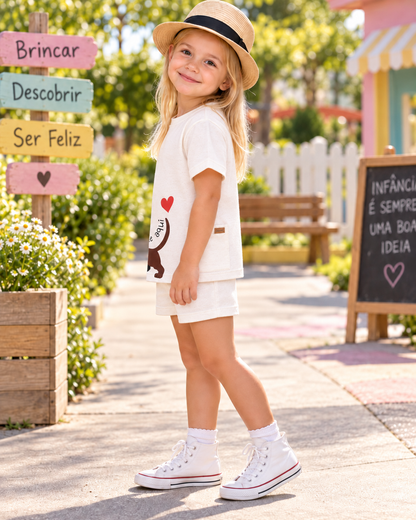 Camiseta Infantil Pet com Bolso Frontal | Lili Picolé