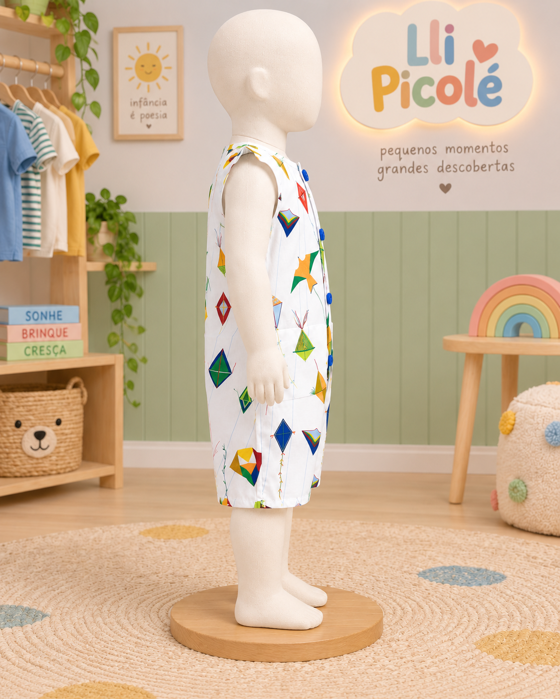 Macacão Infantil Pipa Branco | Lili Picolé