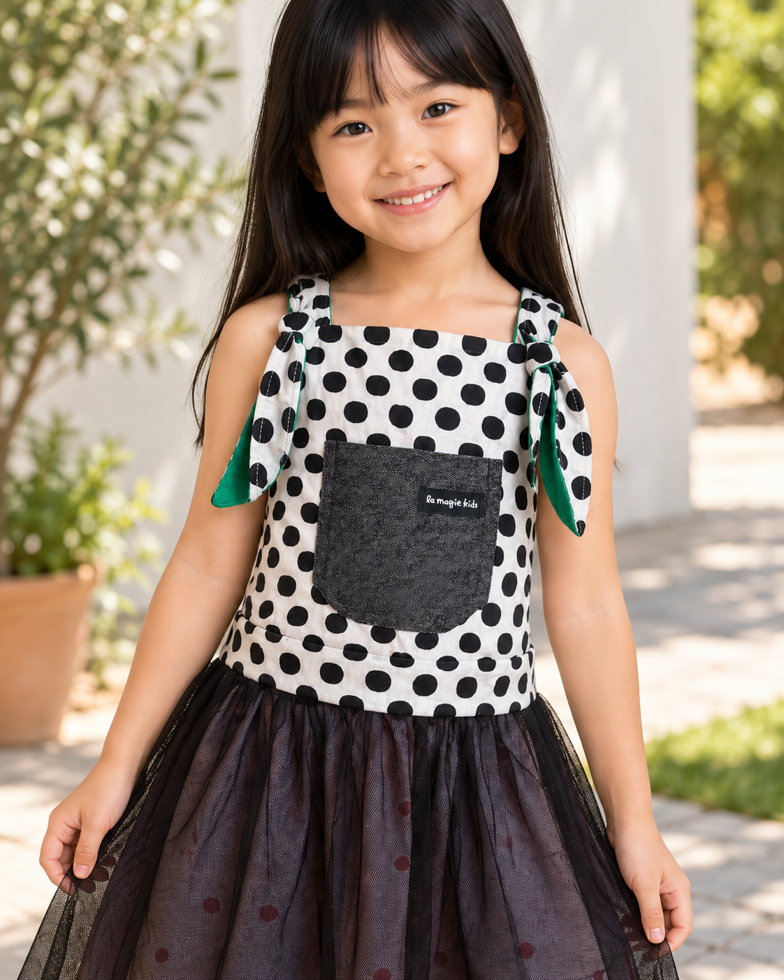 Vestido Dupla Face Tule e Morango | Lili Picolé
