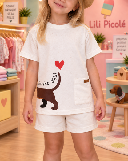Camiseta Infantil Pet com Bolso Frontal | Lili Picolé
