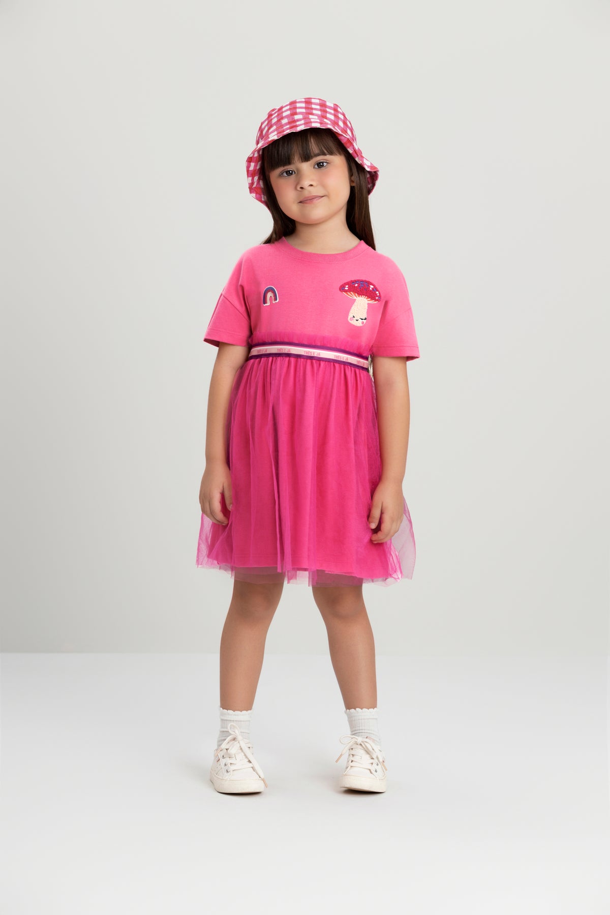 Vestido Manga Curta Infantil Pink | Lili Picolé