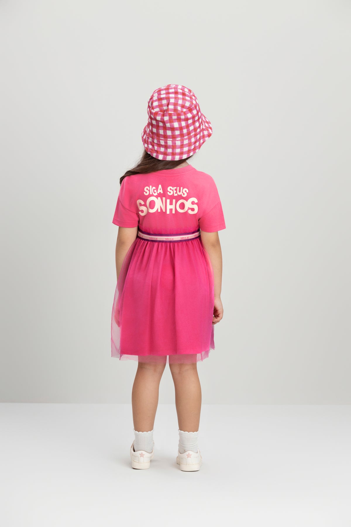 Vestido Manga Curta Infantil Pink | Lili Picolé