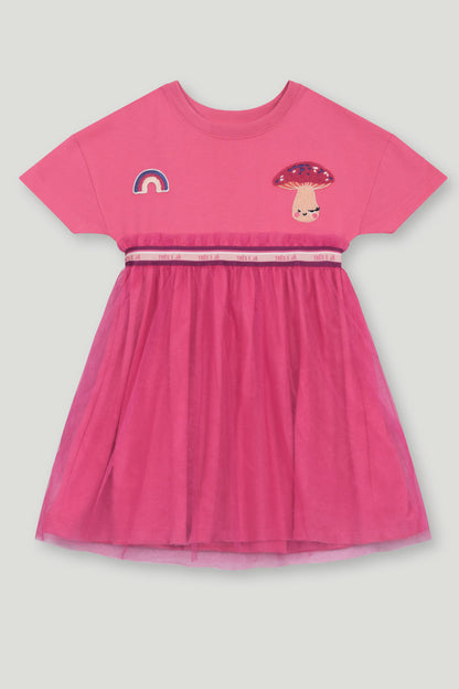 Vestido Manga Curta Infantil Pink | Lili Picolé