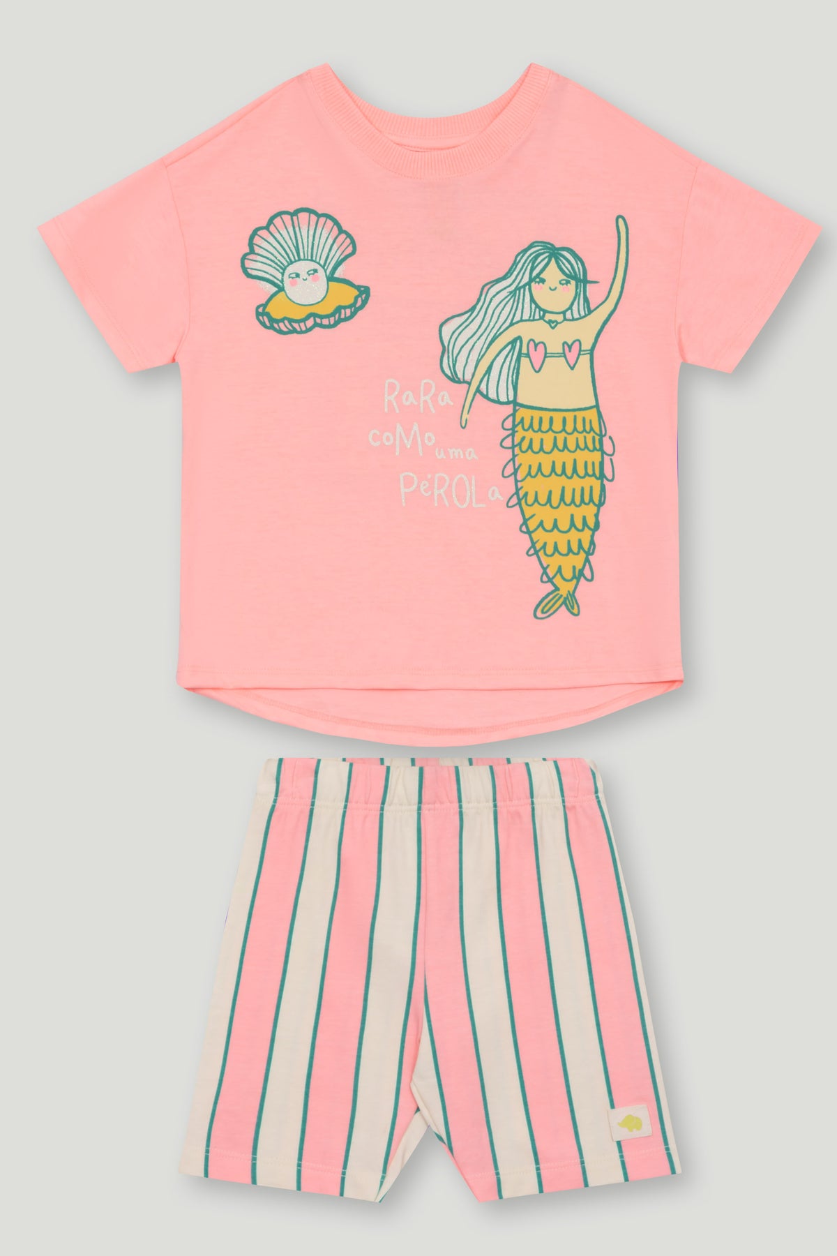 Conjunto Infantil Camiseta e Short Sereia | Lili Picolé